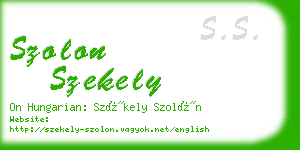 szolon szekely business card